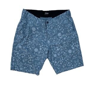 TRUNKS Multi-Functional Short Blue Anchor Swim Trunks Size 36